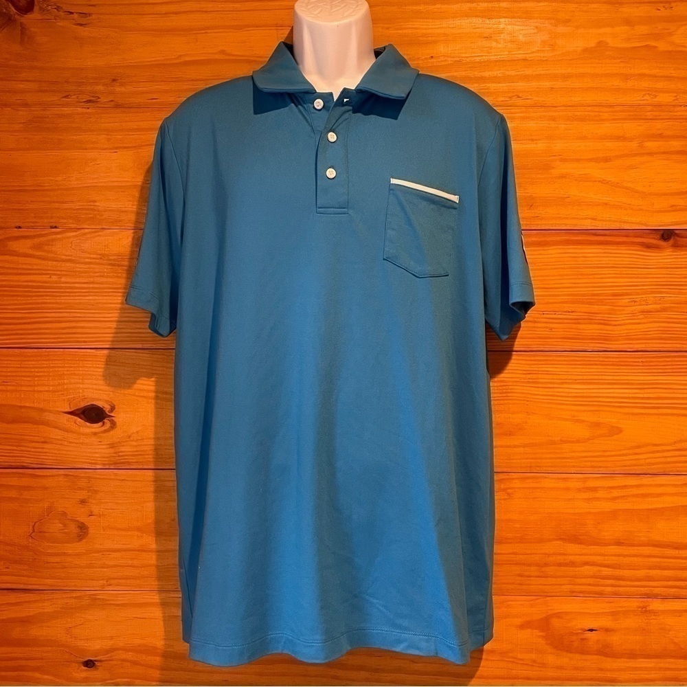 Atlas Premier Men’s Blue Short Sleeve Polo Golf Shirt Large